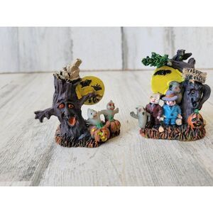 Mini tree village Halloween people costume trick or treating ghost accessory